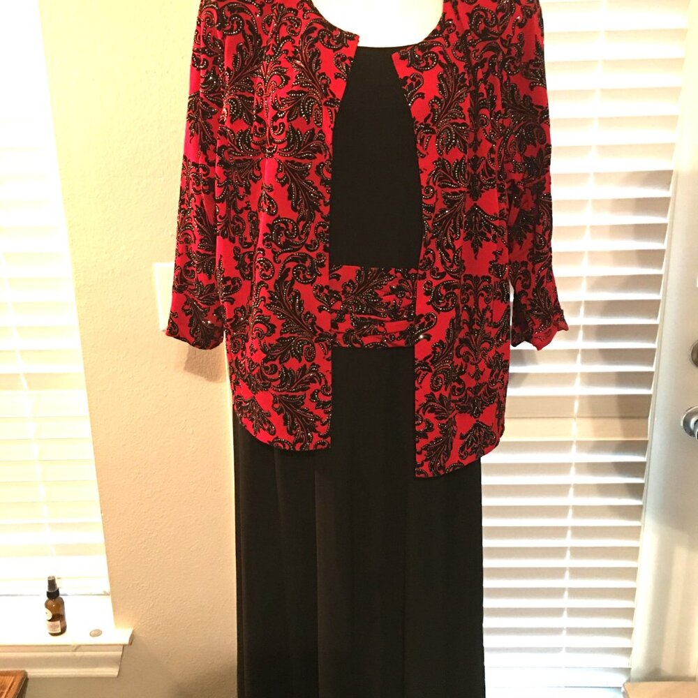 Jessica Howard Suit w Dress & Jacket = Holiday Evening Large J1